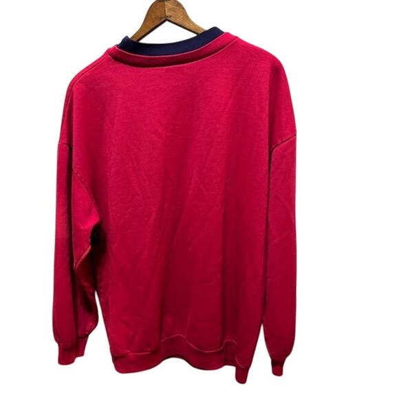 Vintage embroidered crewneck sweatshirt snowflake Sheridan Square pink blue 90s - Picture 2 of 6